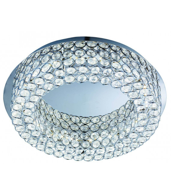 Plafoniera 40 cm Led Vesta, in cromo e cristallo
