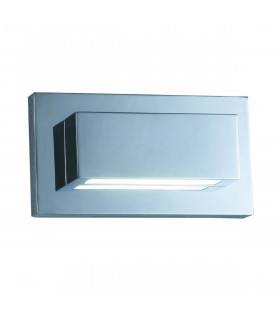 Lampada da parete a led, in cromo e policarbonato