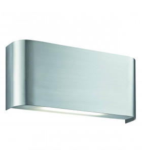 Aplique de pared Led, en plata satinada y policarbonato
