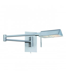 Wandgelenkwandleuchte aus Satin, Silber und Glas