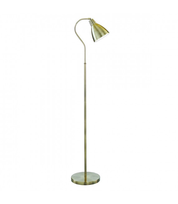 Lampada da terra orientabile, in ottone antico