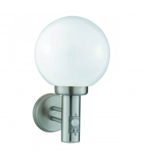 Globe Wandleuchte mit Detektor aus Edelstahl und Polycarbonat