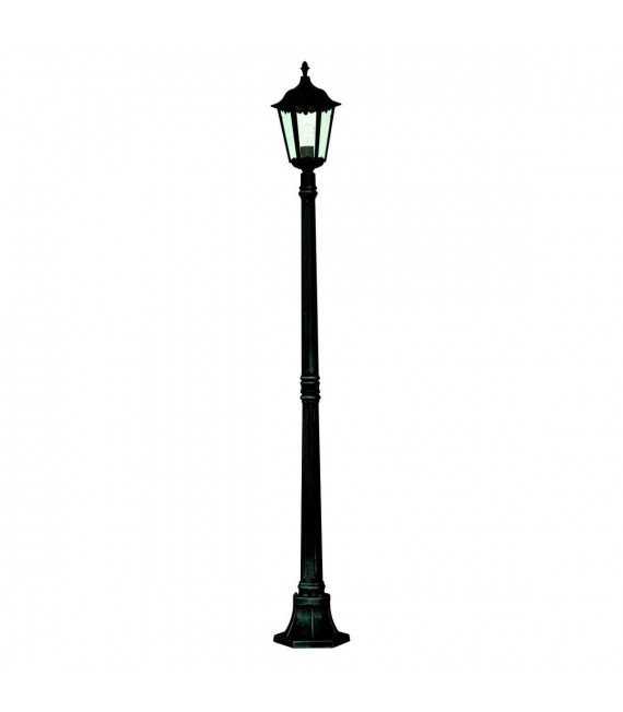 Lampada da terra 1 lampadina Alex, in alluminio nero e vetro
