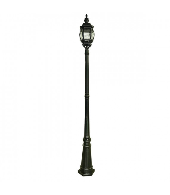 Stehlampe 1 Glühlampe Bel Aire, aus schwarzem Aluminium und Glas