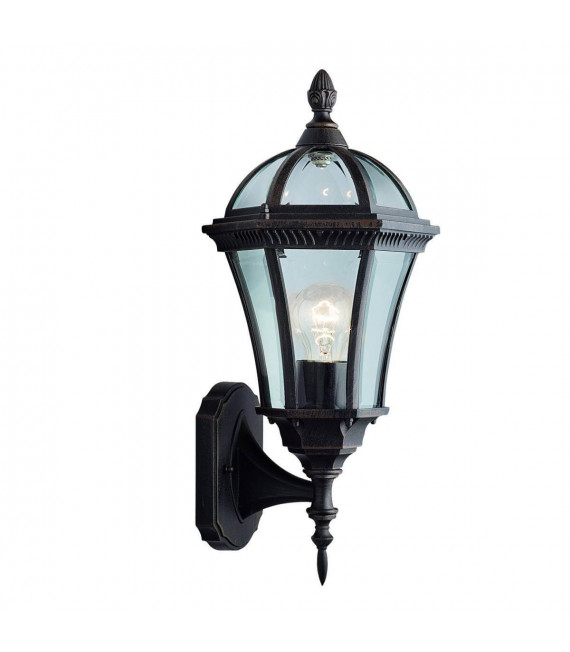 Lampada da parete Capri, in alluminio e vetro, marrone rustico