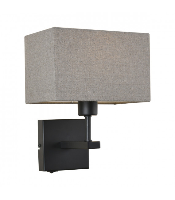 Applique da comodino moderna Norte Paralume rettangolo grigio nero opaco