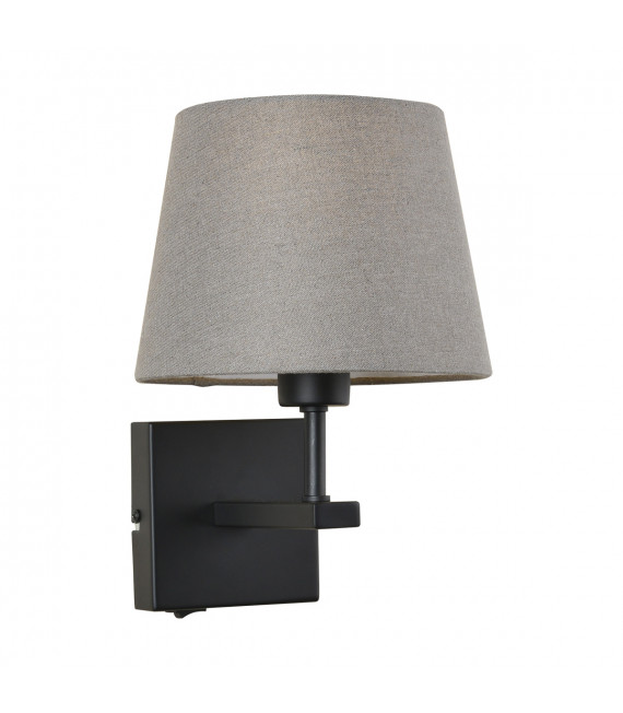 Modern bedside wall lamp Norte round gray shade
