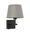 Modern bedside wall lamp Norte round gray shade