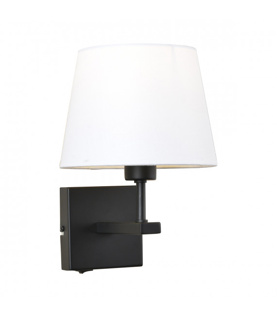 Modern bedside wall light Norte round white shade