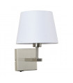 Round white bedside wall lamp Norte