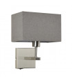 Gray rectangular bedside wall light Norte Nickel