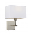 White rectangular bedside wall lamp Norte