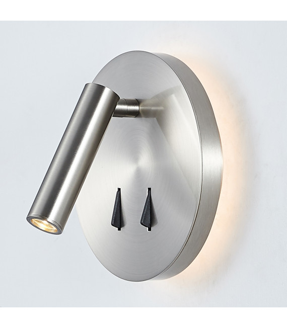 Lampada da comodino moderna Nelly Nickel satinato