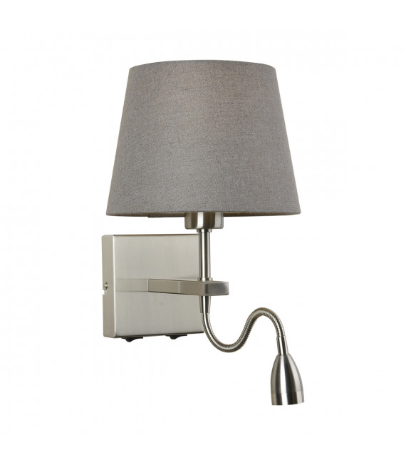 Norte Nickel gray bedside wall lamp