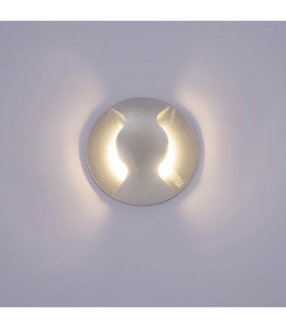 Moderne Gartenwandlampe Basilio Silber