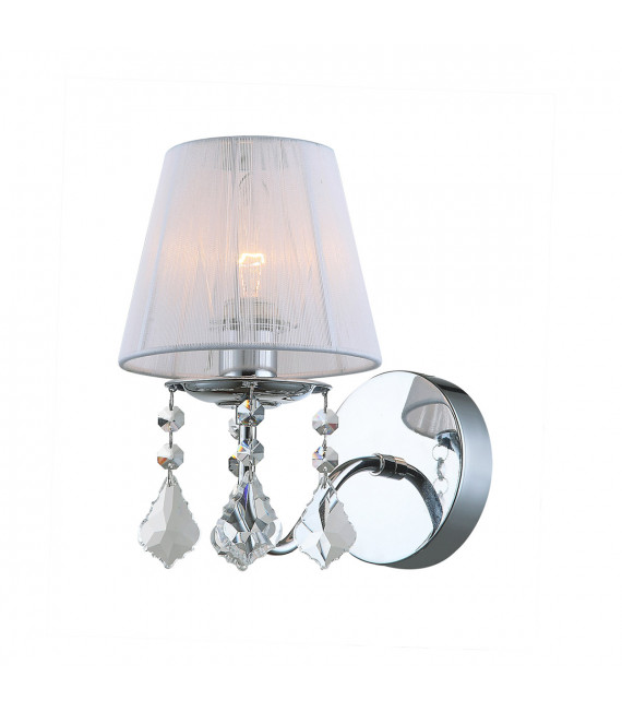 Cornelia Chrome Crystal Wall Sconce, White