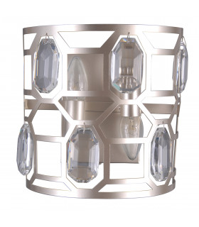 Aplique de pared de cristal plateado Champagne Momento