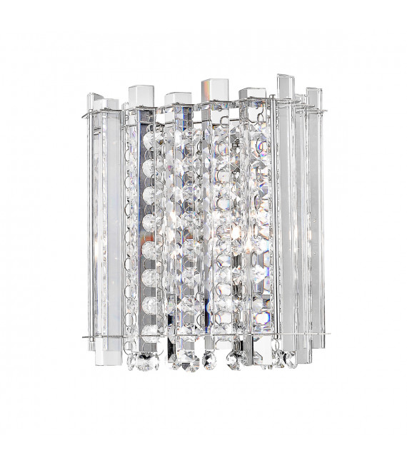 Carla Chrome Crystal Wall Light, Clear