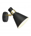 Industrial and retro wall light Biagio Matt black, gold in metal