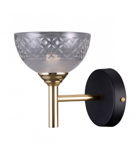 Industrie- und Retro-Wandleuchte Tomasso Mattschwarz, Gold