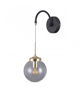 Domenico industrial and retro wall light Matt black, gold