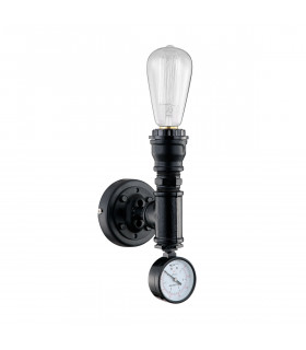 Industrial and retro wall light Pareto Black