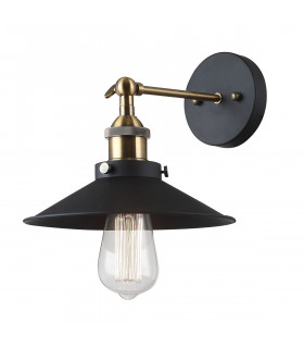Industrie- und Retro-Wandleuchte Kermio Black