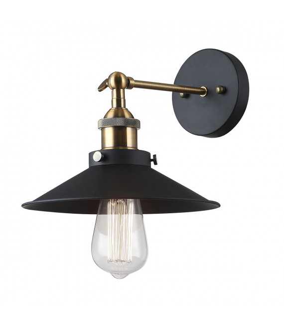 Industrie- und Retro-Wandleuchte Kermio Black