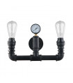 Industrial and retro wall light Pareto Black 2 bulbs