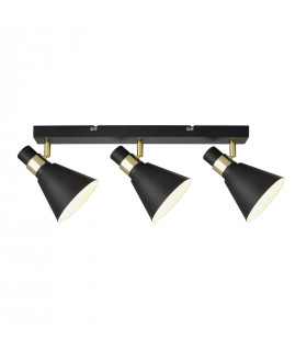 Industrie- und Retro-Wandleuchte Biagio Mattschwarz, Gold
