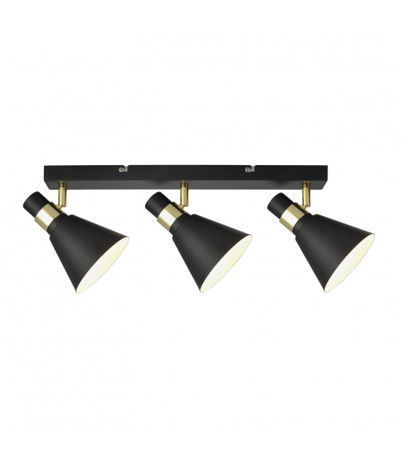 Industrie- und Retro-Wandleuchte Biagio Mattschwarz, Gold