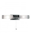 Applique murale pour salle de bains moderne Hook Chrome 2 ampoules
