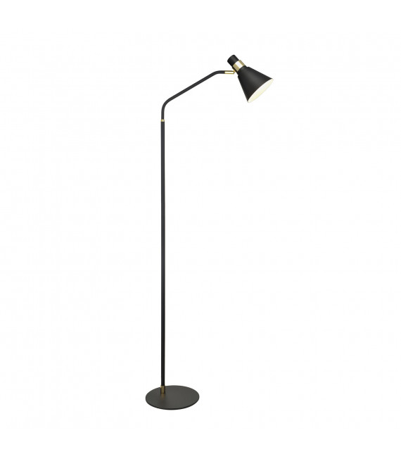 Industrial and retro floor lamp Biagio Matt black, gold