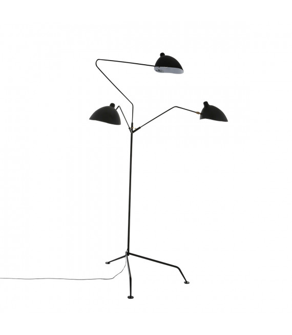 Lampadaire industriel et rétro Davis Noir