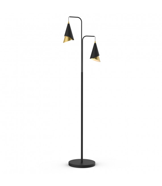 Moderne Stehlampe Raalto Schwarz, Gold