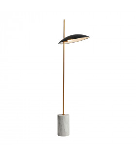 Lampadaire moderne Vilai Noir, doré, marbre