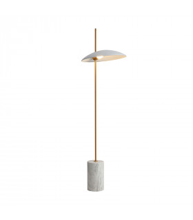 Lampadaire moderne Vilai Blanc, doré, marbre