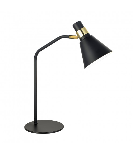 Lampada da scrivania industriale e retrò Biagio Nero opaco, oro