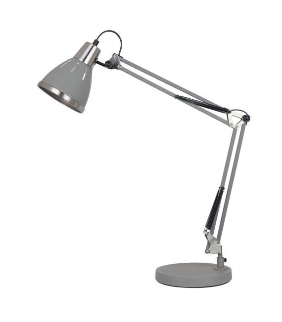 Industrie- und Retro-Schreibtischlampe Jesso Satin grau sandgestrahlt