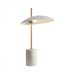 Lampe de bureau moderne Vilai Blanc, doré, marbre