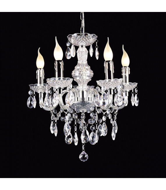 Lampadario in cristallo cromato Whiz