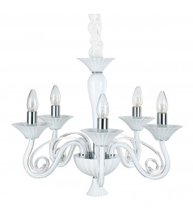 Modern chandelier Verona white 5 bulbs