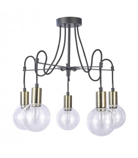 Modern ceiling light Gianni Antique bronze, black 5 bulbs