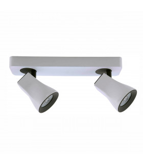 Spot moderne Valentina Blanc, gris 2 ampoules
