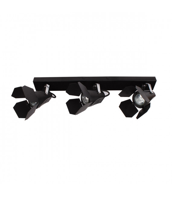 Spot moderne Milton Noir 3 ampoules