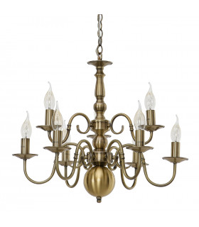 Classic pendant light Marion Antique bronze 9 bulbs
