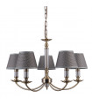 Suspension classique Zanobi Bronze antique, abat jour gris