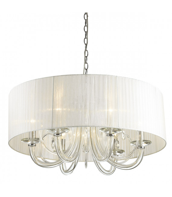Classic Mulber Chrome pendant lamp in fabric