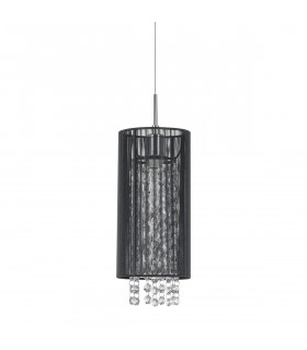 Lampada a sospensione in cristallo Lana BK nera