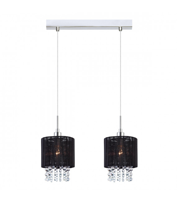 Astra BK Kristall Pendelleuchte Chrom, schwarz